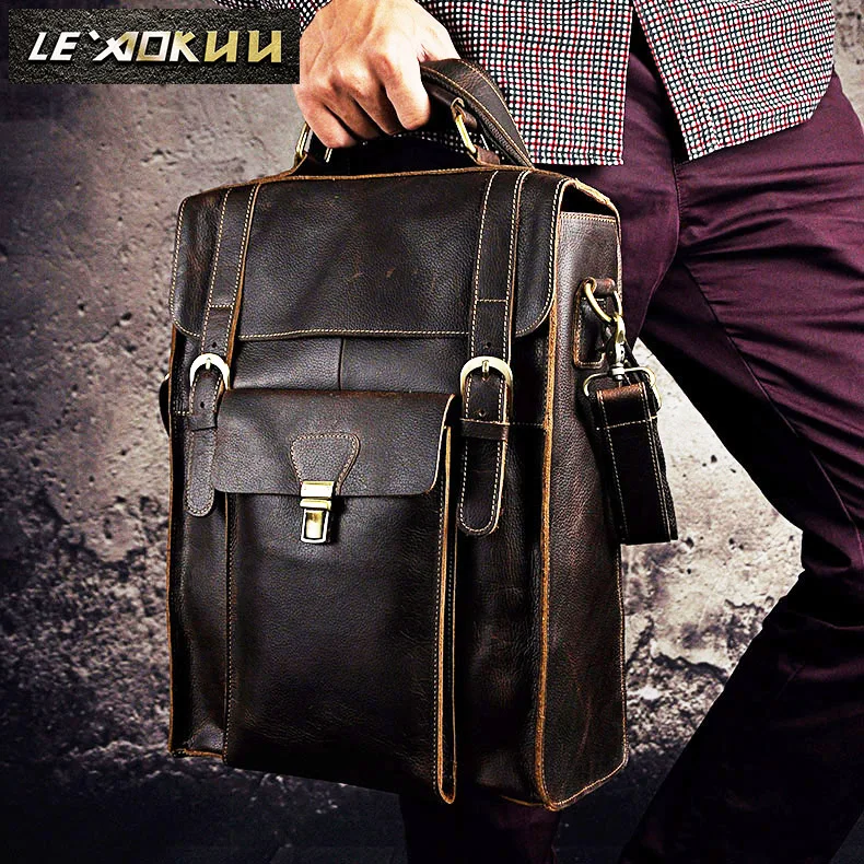 Men Real Leather Designer Casual Travel Bag Male Fashion Backpack Daypack University Student School Book Bag Shoulder 2106