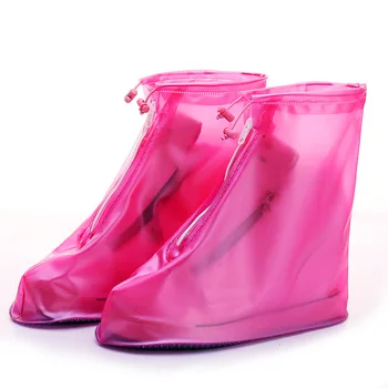 

Waterproof Rain Shoe Covers Flat Ankle Boots Cover Thicker Non-slip Platform Rain Boot Transparent Women Men Rubber Rain Shoes