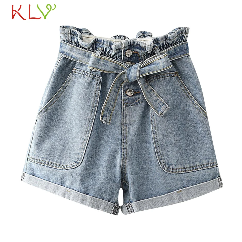 

Shorts Women Summer Denim Sexy Big Pocket Button Lace Up Jeans Shorts Plus Size Pantalon Corto Mujer Verano Ladies Clothing 19Je