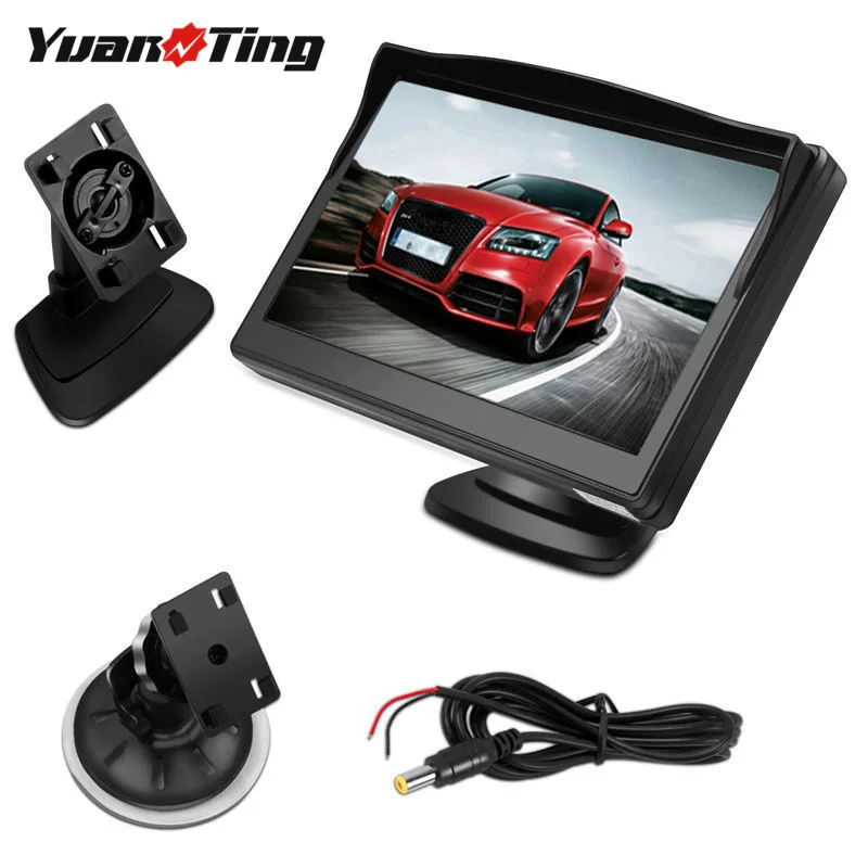 

YuanTing 5 Inch TFT LCD Screen Car Monitor HD 800*480 Reversing Parking Monitor 2 Video input For Front/Backup Camera DVR