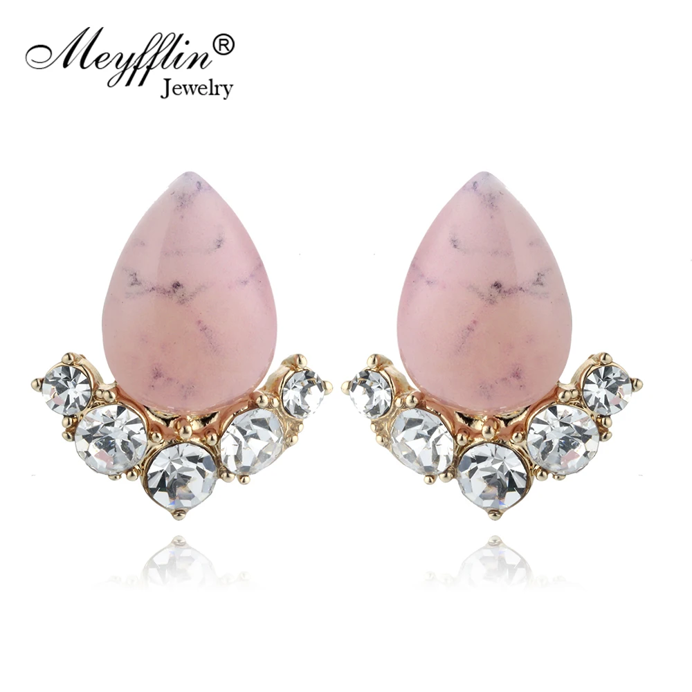 

Pendientes Fashion Gold Stud Earrings for Women Brincos Jewelry Bijoux Water Drop Opal Earring Boucle d'oreille Femme