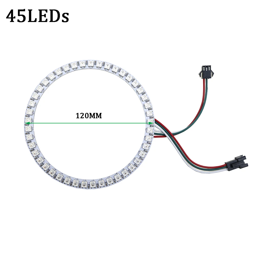 WS2812B светодиодный кольцевой круглый модуль 16 Светодиодный s 35 светодиодный s 45 светодиодный s пиксель адресуемый DC5V Dearm цвет макетная плата Быстрая UR