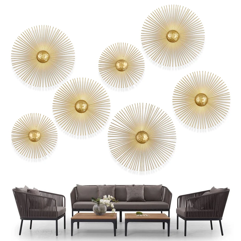  Modern Retro Golden Wall Lights Led Creative Vintage Metal Sun Wall Lamp For Bed Rooms Bedside Rest - 33054524002