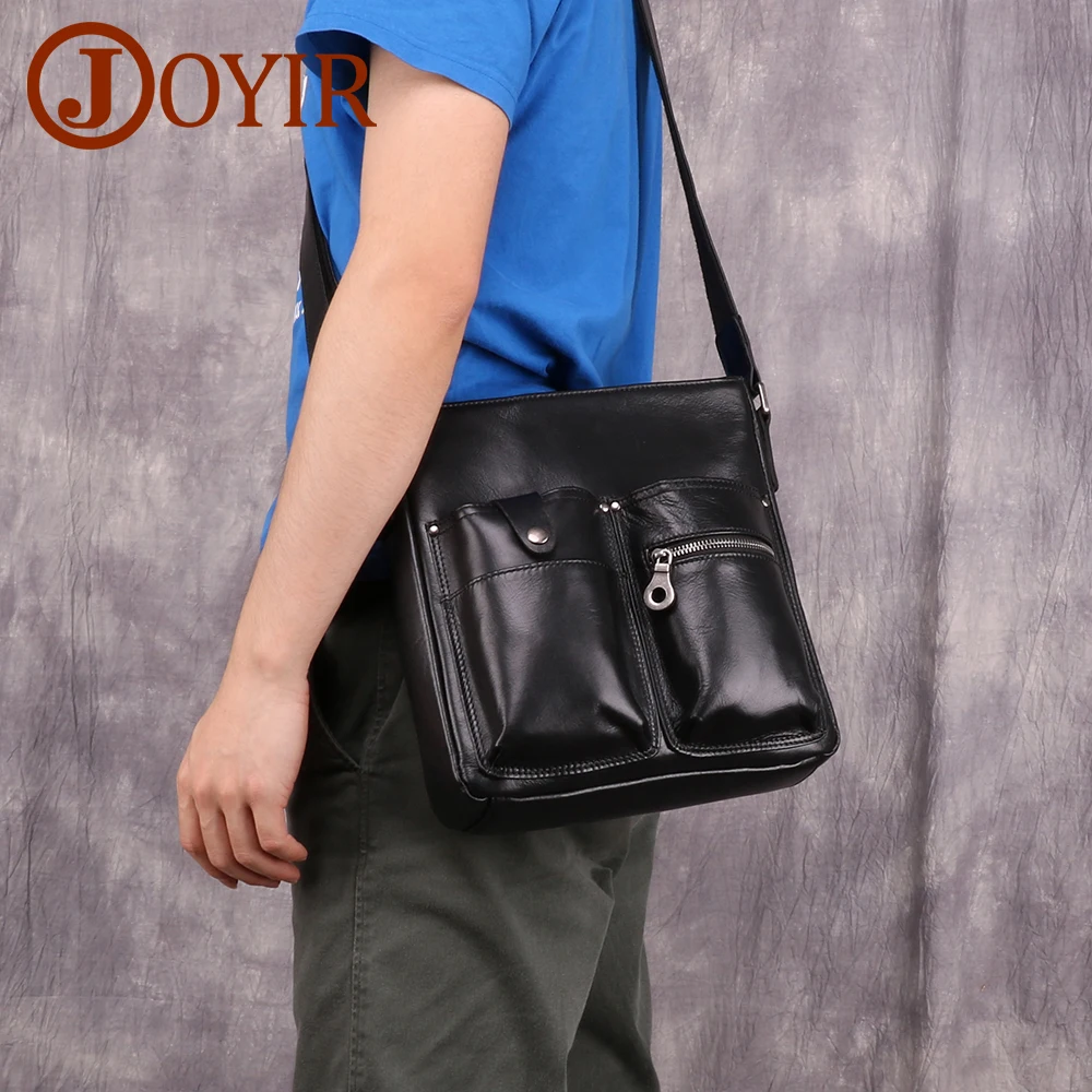 

JOYIR Genuine Leather Men Shoulder Bag Crossbody Bags For Men High Quality Bolsas Casual Messenger Bag Flap Vintage Male Handbag