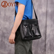JOYIR Genuine Leather Men Shoulder Bag Crossbody Bags For Men High Quality Bolsas Casual Messenger Bag Flap Vintage Male Handbag men high quality canvas flap messenger women shoulder bag classic vintage handbag retro casual bags cross body practical satchel