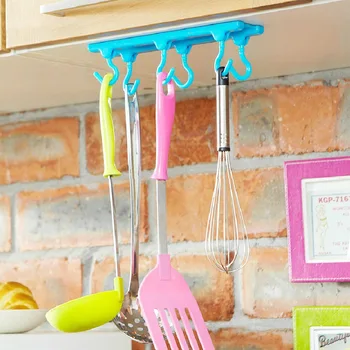 

Hook PVC 6 Hooks Lovely PVC New Kitchen Cabinet Trash Towel Plastic Hanger Cupboard Door Bags Hooks Superior Quality