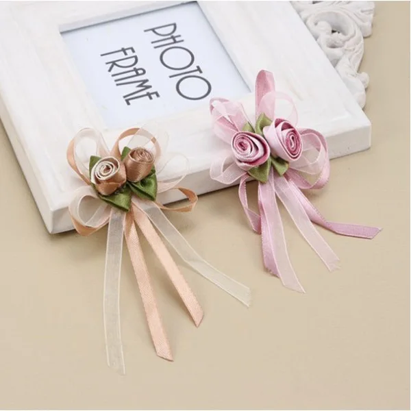 Upick 100 pcs x Satin ribbon bow flower Applique Kid's DIY Party supply Gift Packing Lots Free Shipping | Дом и сад