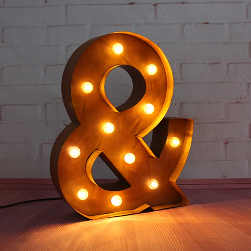 Ampersand & LED Marquee Sign LIGHT UP Vintage metal signs light holiday