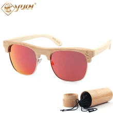 2017 Summer fashion polarized sunglasses men handmade bamboo glasses womens REVO mirror lens sun glasses oculos de sol B2010