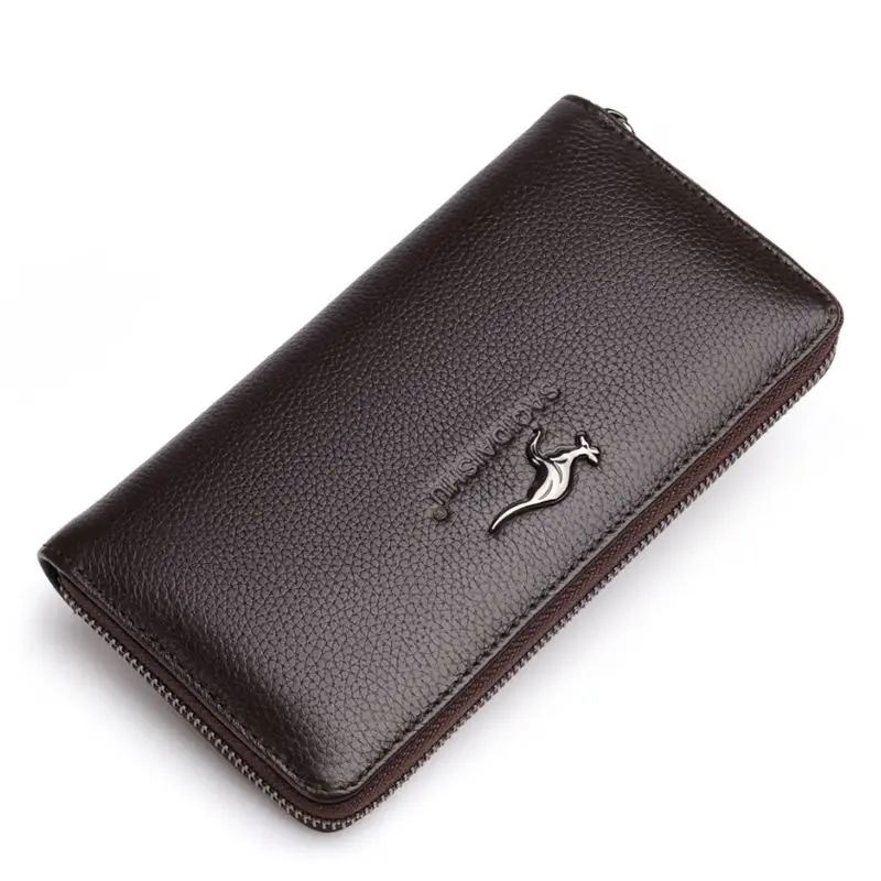 

Soft Kangaroo Leather Men Long Wallet Fashion Male Phone Clutch Bag Men Money Hand Bag Men Coin Purse Retro Laptop Clutch Wallet