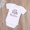 Newborn Baby Boys Girls Short Sleeve Letter Print I'm Being Promoted To Be A Big Sister Cotton Romper Summer Baby Clothes 4