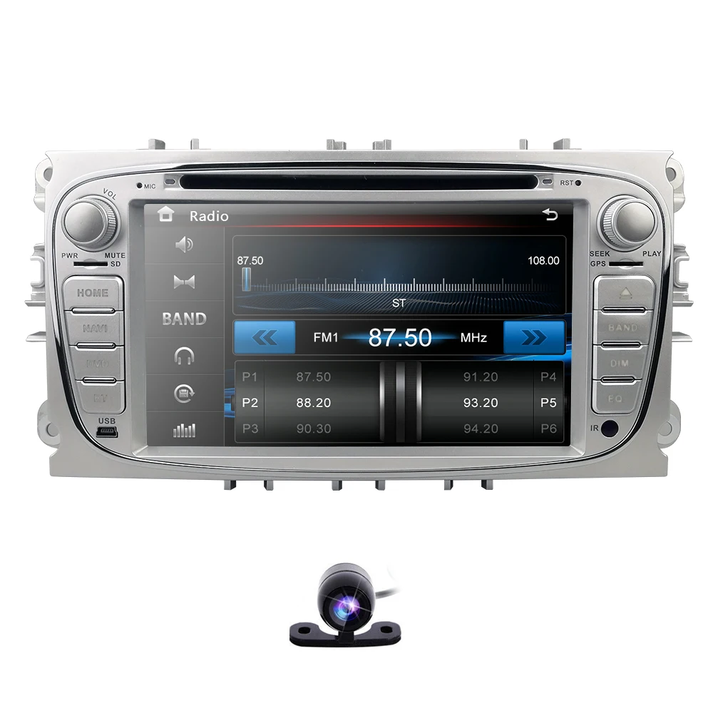 Flash Deal HIZPO 7 inch Car DVD Player For Ford Focus 2 S-Max C-Max Mondeo 4 Galaxy Kuga 2008-2010 RDS DAB+ OBD2  Mirror link Free camera 3