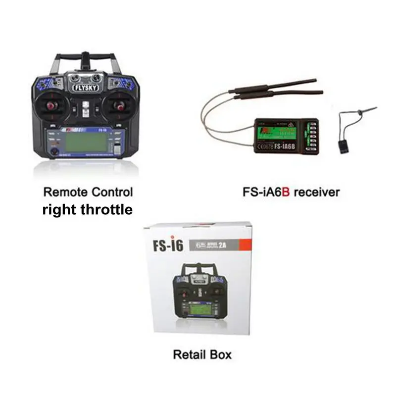 FLYSKY FS-i6 передатчик i6 с iA6 iA6B приемник Водонепроницаемый 2,4G 6-канальный RC радио система управления для дистанционно управляемого летательного аппарата вертолета дрона - Цвет: right throt i6 iA6B