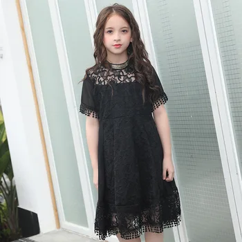 

Aven Rabbit 2019 Summer Girls Dress Mesh Gauze Kids Dresses For Girls Princess Dress Spring And Autumn Short-sleeved Black Dress