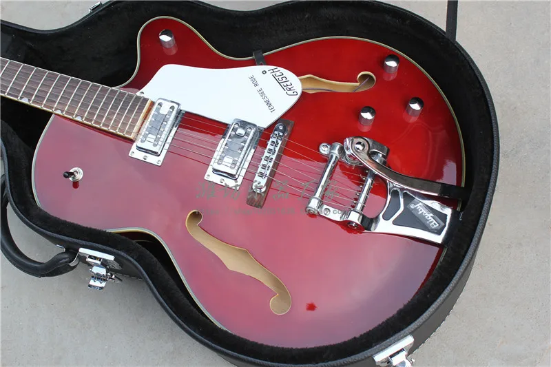 

High Quality Custom Shop Wine Red Gretsch Falcon 6120 Hollow Body Jazz Electric Guitar with Tremolo 6120