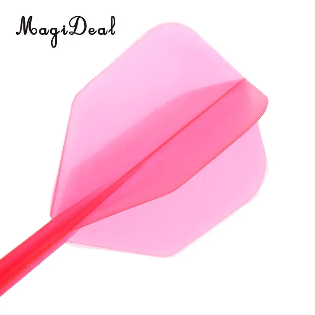MagiDeal High Quality 12x Transparent 2BA Thread Dart Shafts & Dart Flights Connection Red & Blue