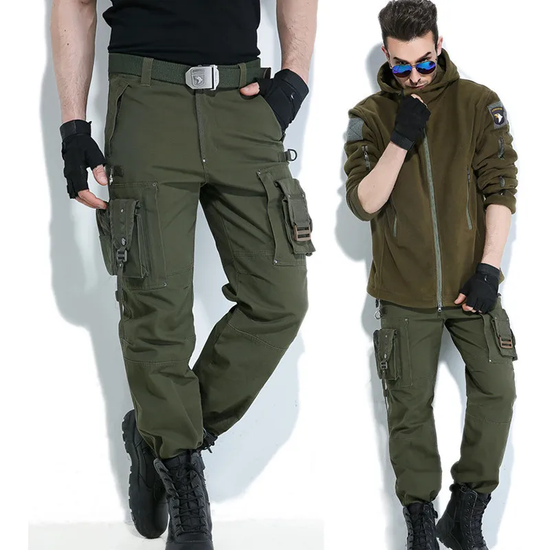  Multi-Pocket Hiking Pants Overalls Mens Army TACTICAL PANTS MILITARY Knee Pad Male US Combat Army S
