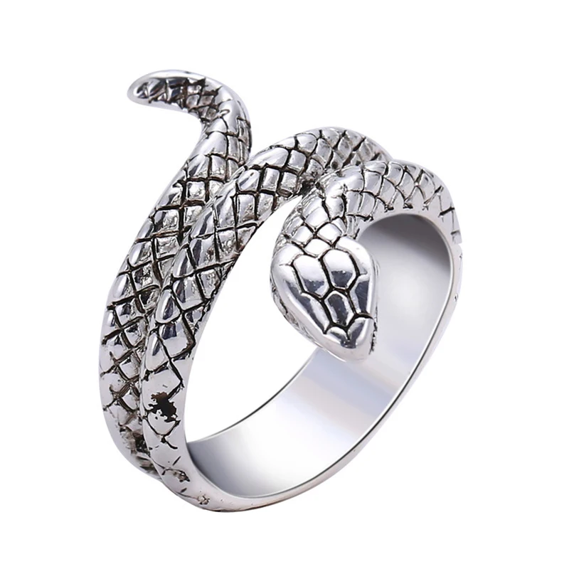 

Fashion Snake Rings For Women Silver Punk Men Ring Opening Adjustable Rings Vintage Animal Mens Jewelry Party Wedding Gifts