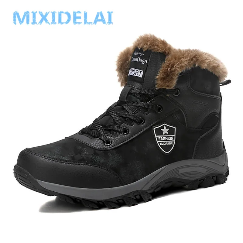 MIXIDELAI 2018 New Men Boots Winter Outdoor Sneakers Mens Snow Boots Waterproof Warm Plush Boots Snow Ankle Boots Big Size 39-46 MIXIDELAI 2018 New Men Boots Winter Outdoor Sneakers Mens Snow Boots Waterproof Warm Plush Boots Snow Ankle Boots Big Size 39-46