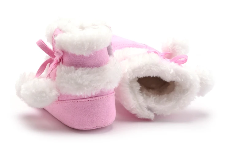 Милая теплая зимняя обувь из хлопка; 4 цвета; детская обувь на мягкой подошве для новорожденных; зимняя детская обувь для девочек; нескользящие рождественские ботиночки