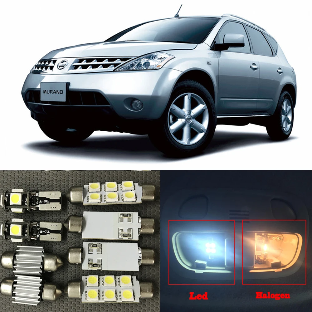 

13pcs White Auto LED Interior Light Bulbs Kit For 2003-2007 Nissan Murano Dome Map Led License Plate Lamp Car Light Source