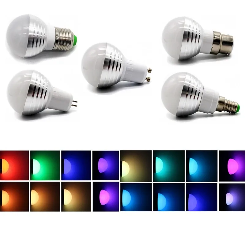 1Pc Multicolors RGB Christmas Decor Atmosphere LED Night Light E27 5W 110V - 220V LED lamp Spotlight Bulb With IR Remote 11