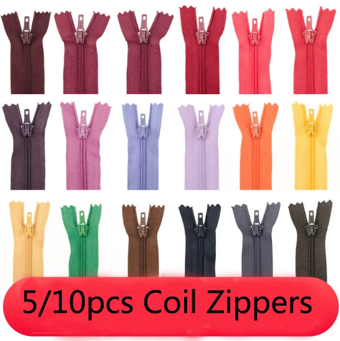

5/10pcs/bag Long Invisible Zippers DIY Nylon Coil Zipper For Sewing Clothes Accessory