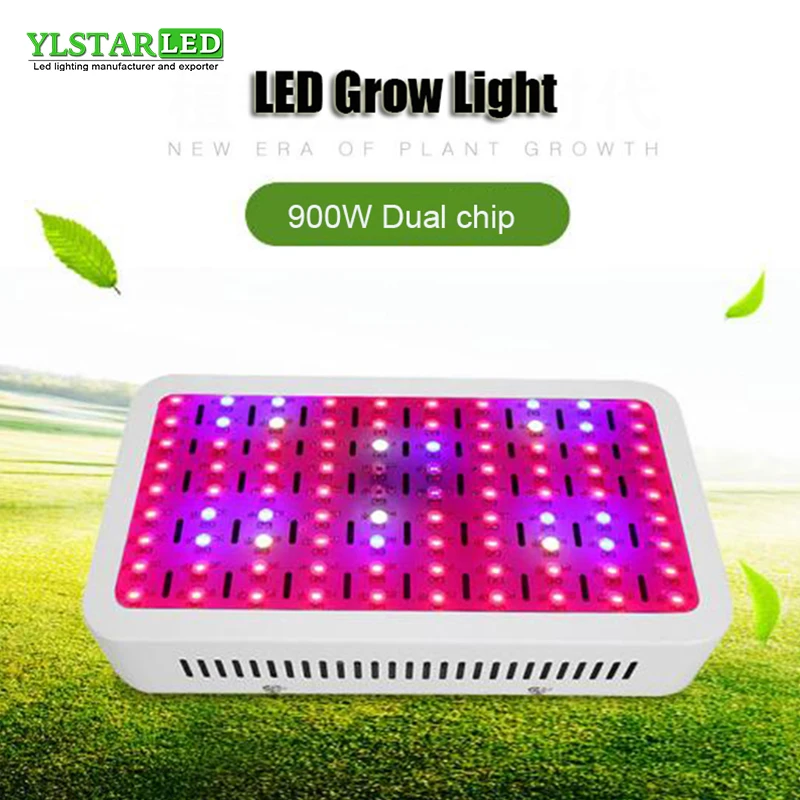 900 Вт светодиодный свет для выращивания растений полный спектр пальнт лампа для выращивания двойных чипов для комнатных растения парниковые семена гидропоники и цветения