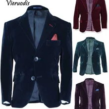 Дизайнерская обувь для мальчиков бархатный блейзер, куртка Зеленый Темно-синие пурпурный винный от 2 до для детей 12 лет Фланелевое пальто на заказ