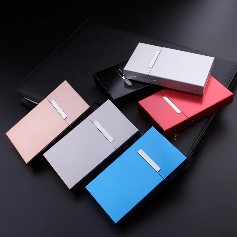 

Ultra thin LF lady slim magnetic force folding aluminum alloy cigarette case 20 package Korean package