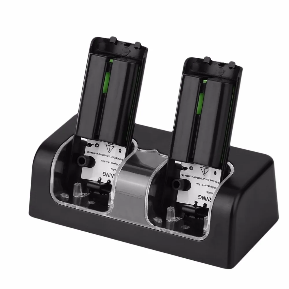 

Black & White High Capacity 2x 2800mAh Rechargeable Battery Pack With Dual Charger Dock Stand Station For Wii Remote Control