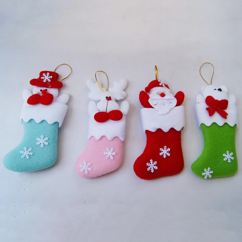 1PC Handmade Christmas Decorations Pendant Socks Stuffed ...