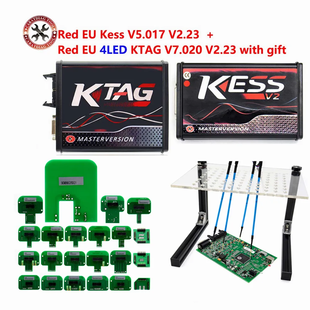 Самый KTAG V2.23 7,020 неограниченная версия KESS V5.017 V2.47 K TAG Master ECU программируемый инструмент с 22 адаптерами BDM