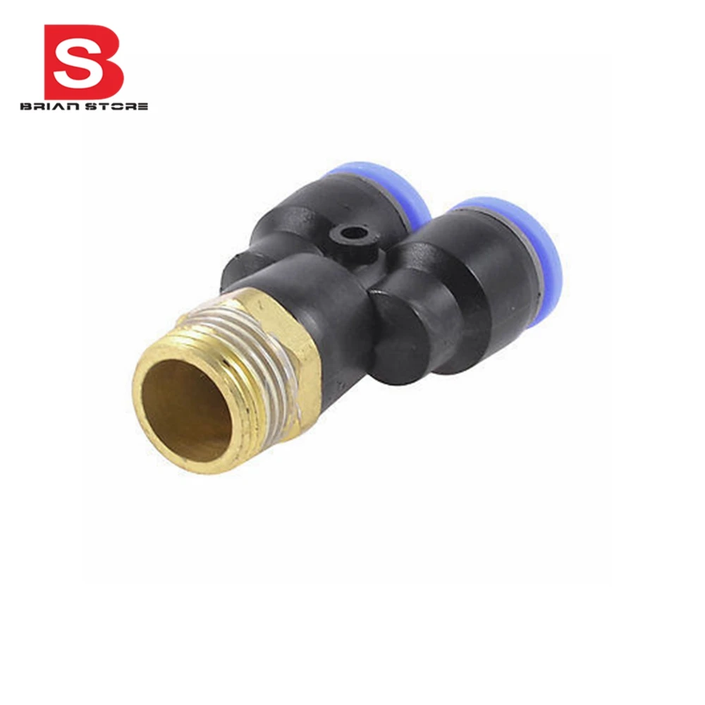 

1/4" PT Male Thread to 6mm Y Shape Air Pneumatic Quick Joint Fitting Adapter + PX