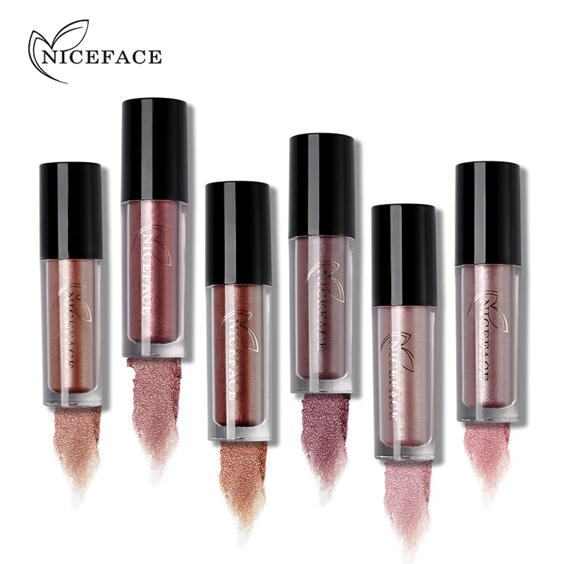 NICEFACE Pro металлическая губная помада жидкая водостойкая матовая 24 ч нюдовый блеск