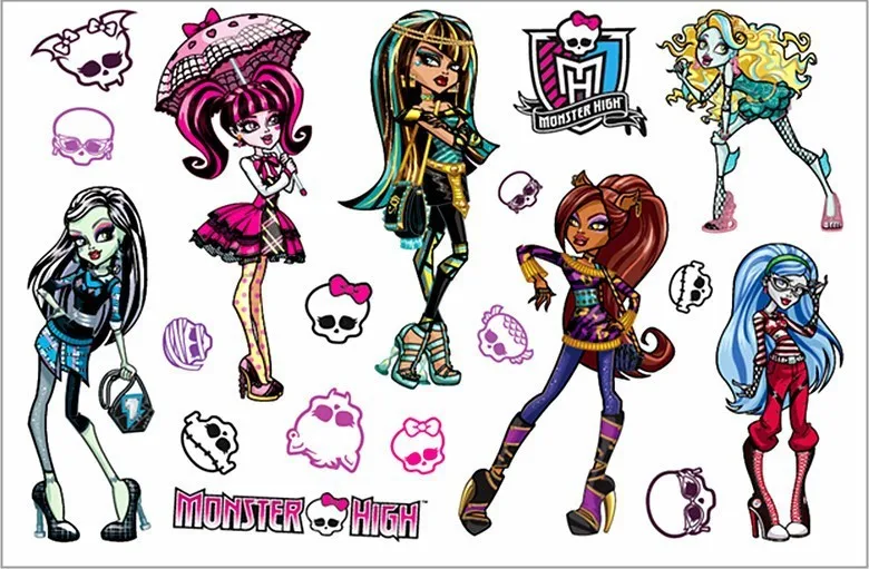 SHNAPIGN Monster High Phantom кукла временный боди-арт флэш тату наклейка 10*17 см Водонепроницаемая хна поддельная стильная Татуировка наклейка