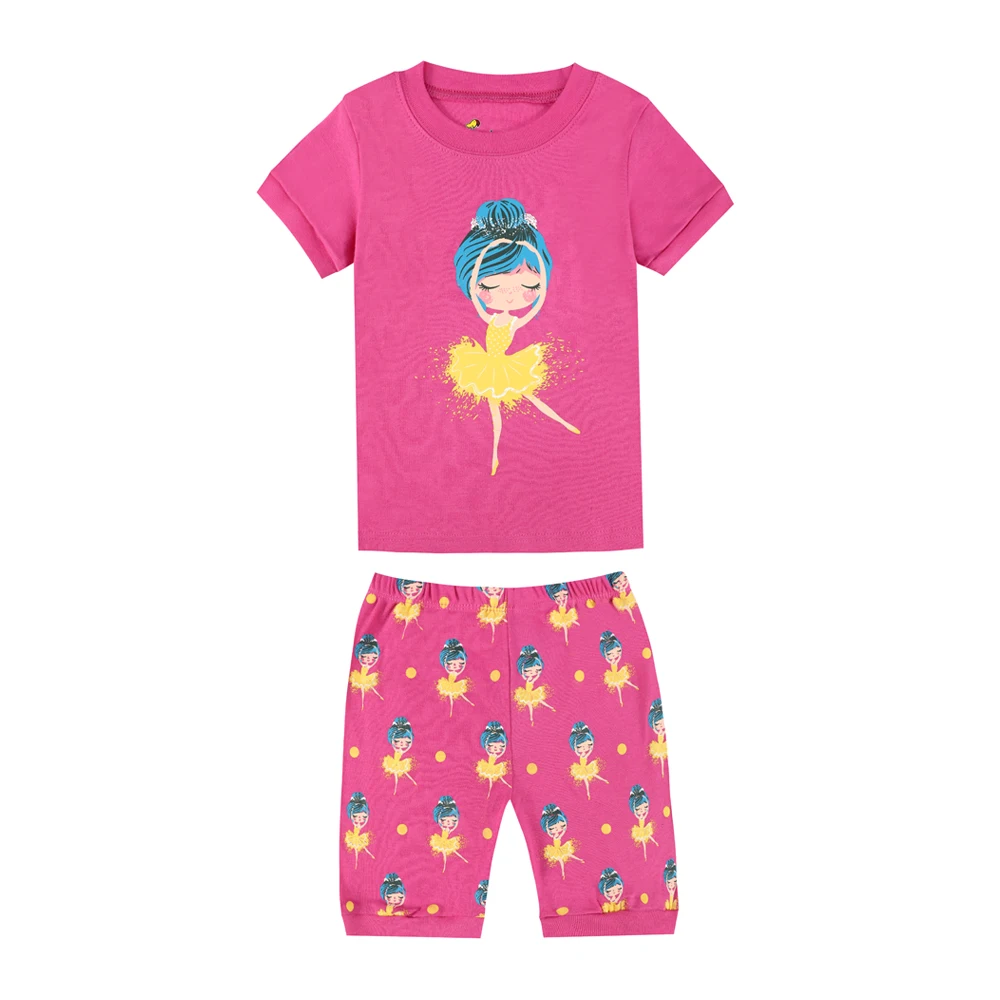 

Summer Girls Short Sleeve Pajamas Children Ballet Dance Girls Pajamas Pyjamas Kids Pijamas Infantil for 1-8 Years