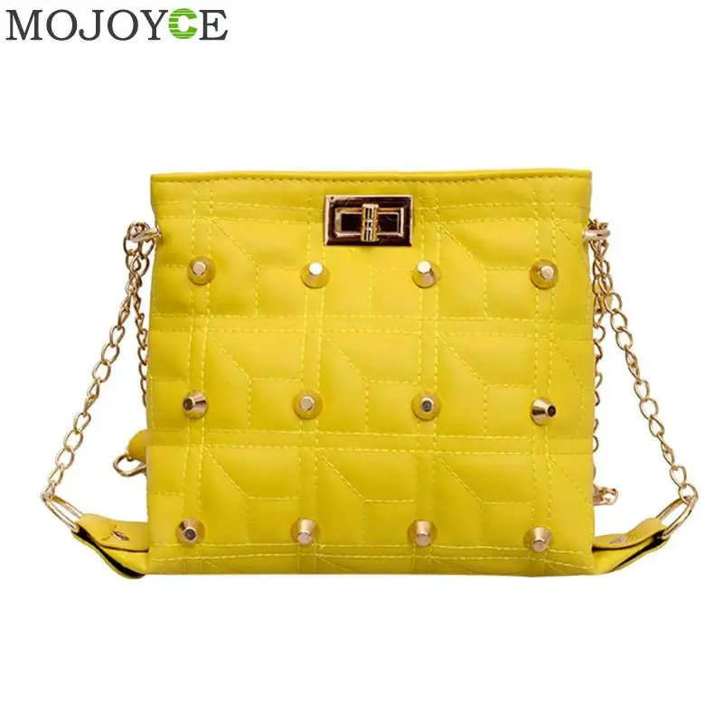 

Fashion Punk Rivet Shoulder Messenger Bags for Women PU Leather Casual Chain Crossbody Bag Girls Crossbody Bag Bolsa Feminina