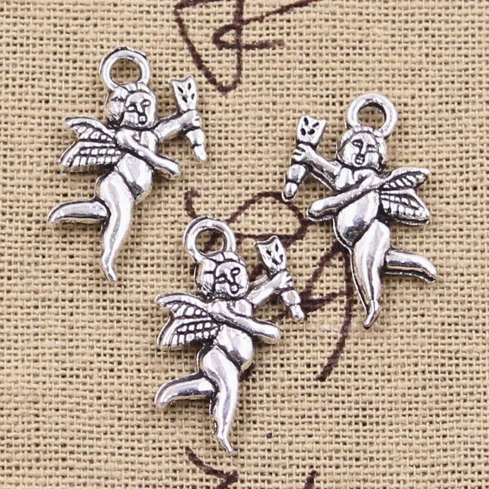 

6pcs Charms lover angel Cupid 23x14mm Antique Silver Plated Pendants Making DIY Handmade Tibetan Silver Finding Jewelry