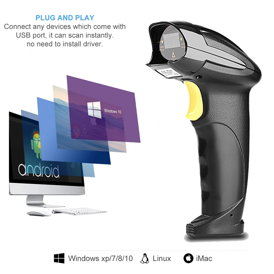 BS YL001 1D Laser Scanner Handheld Wired Barcode Scanner 1d Laser