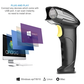 

BS-YL001 1D Laser Scanner Handheld Wired Barcode Scanner 1d Laser Barcode Reader Inventory Bar Code Gun POS Code Bar Reader