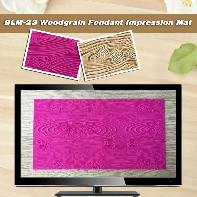 Diy Woodgrain Fondant Impression Mat Decorative Design Cake Lace
