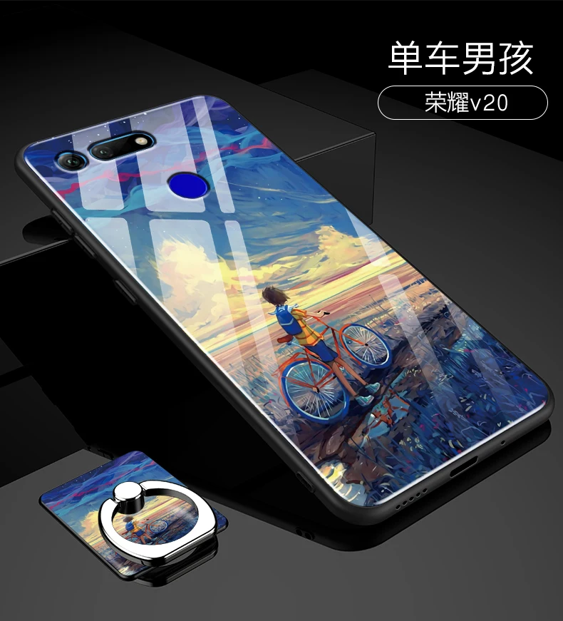 Корпус телефона Fundas для huawei Honor V20 Дело закаленное Стекло силиконовый чехол для Coque huawei Honor просмотра 20 случае View20 V 20 Coque мягкая рамка