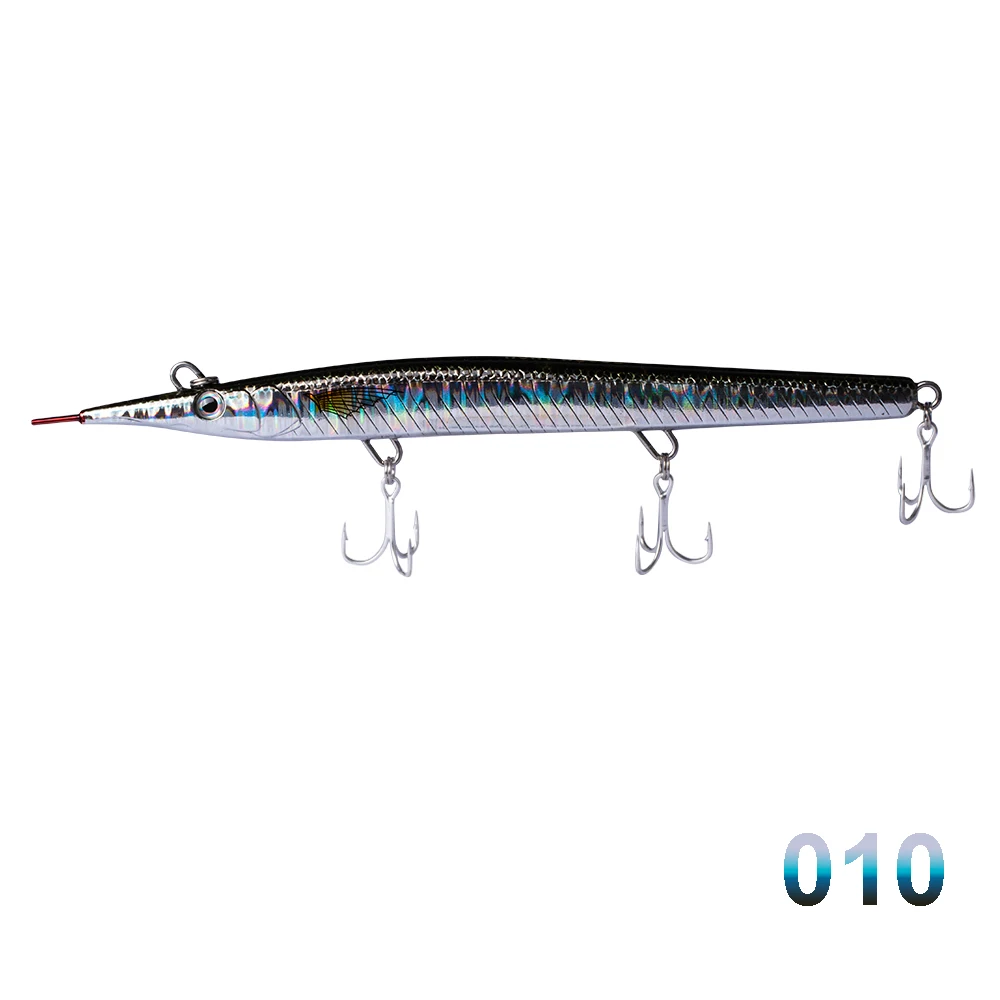 Hunthouse leurre stickbait игла карандаш морская жесткая приманка для рыбалки морской бас 140 мм/180 мм тонущий прыжок garfish sphyraena - Цвет: 010