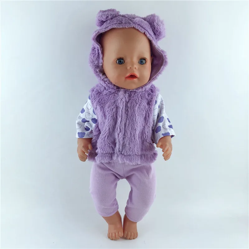 

New Purple Suit Wear for 43cm Baby Doll clothes, Children best Birthday Gift