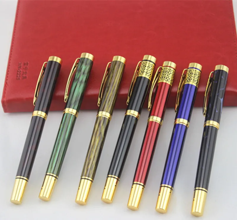 

DIKA WEN Brand 8013 Metal Roller Ball Pen Luxury Ballpoint Pen for Business Writing Gift Office School Supplies Black Ink Refill