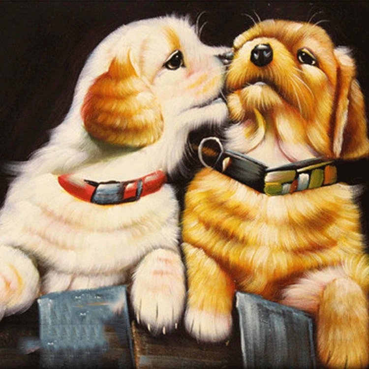 

Animals 5D Diy Diamond Painting Full square Dog Mosaic Pasted Embroidery Needlework Cross Stitch