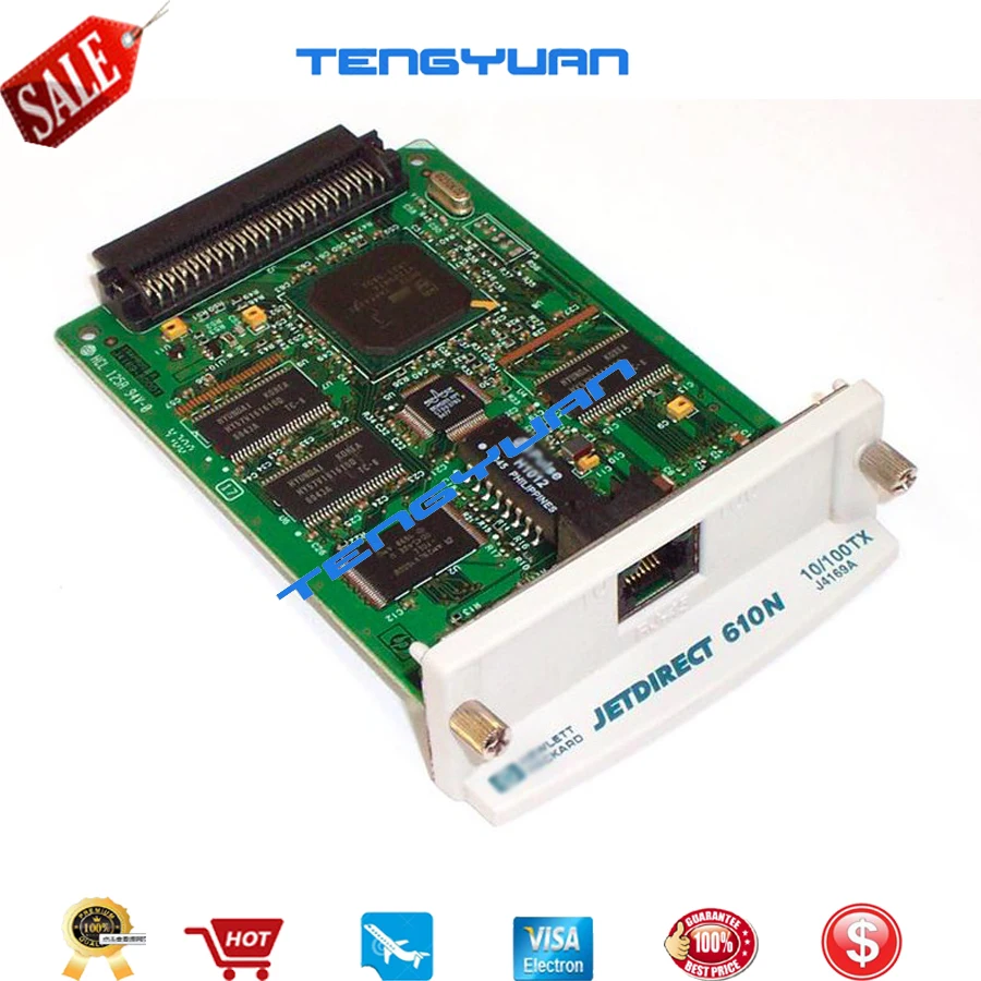 

Free shipping JetDirect 610N J4169A 10/100tx Ethernet Internal Print Server Network Card for printer part and plotter parts
