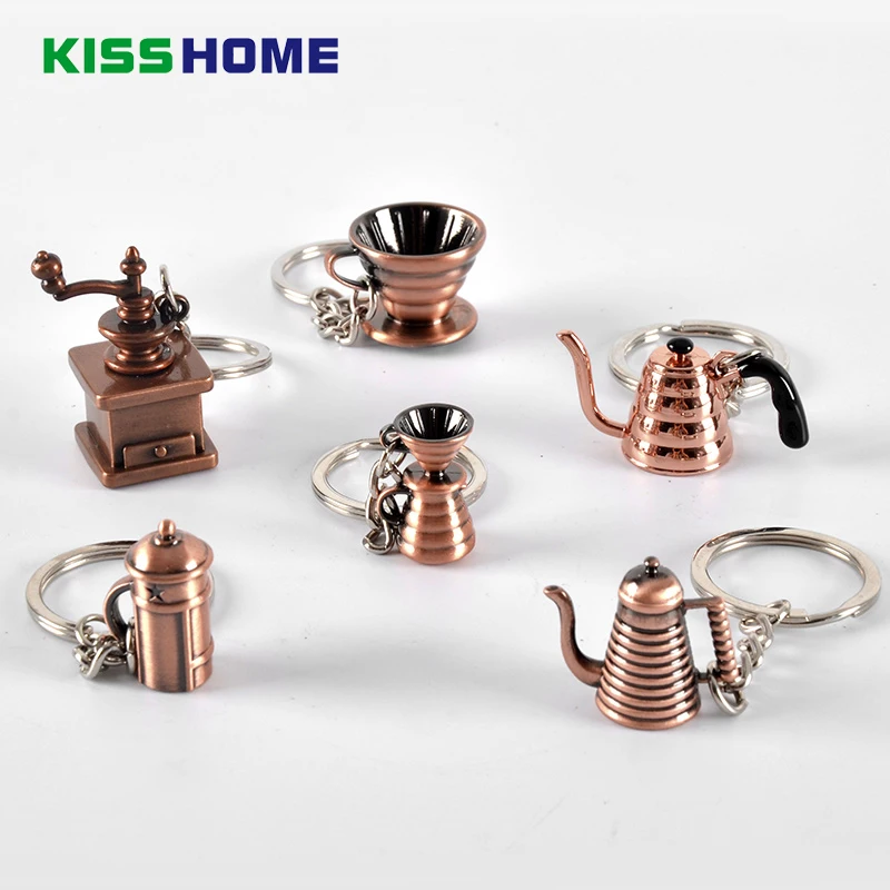 الرجعية البرونزية القهوة المفاتيح المحمولة المعادن العتيقة النحاس كيرينغ Coffeeware أدوات باريستا إسبرسو مستلزمات قهوة