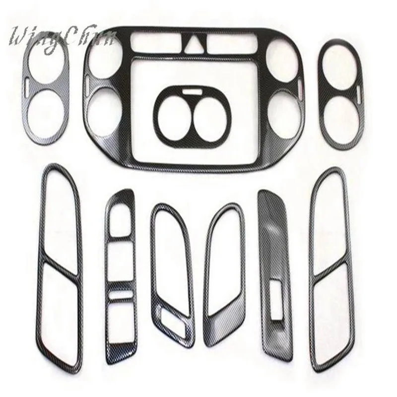 3D solid mahogany color, carbon fiber modified interior parts For 2010-2016 Vw Tiguan 10pcs 3D solid mahogany color, carbon fiber modified interior parts For 2010-2016 Vw Tiguan 10pcs